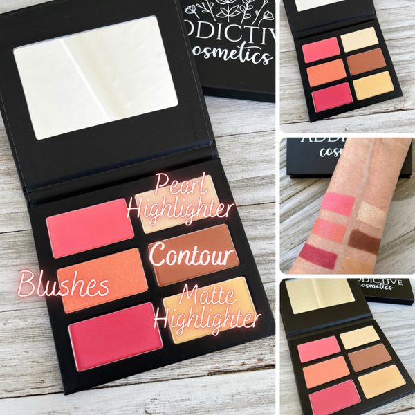 YEAR ROUND Mineral Blush Contour and Highlight Palette All Natural Vegan Friendly Cosmetics
