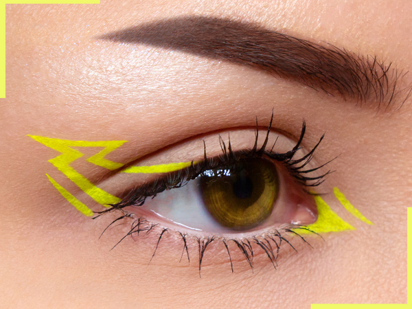 BRIGHT YELLOW Cake Eyeliner with Applicator Brush- Water Activated Eyeliner- Vegan Friendly, Cruelty Free