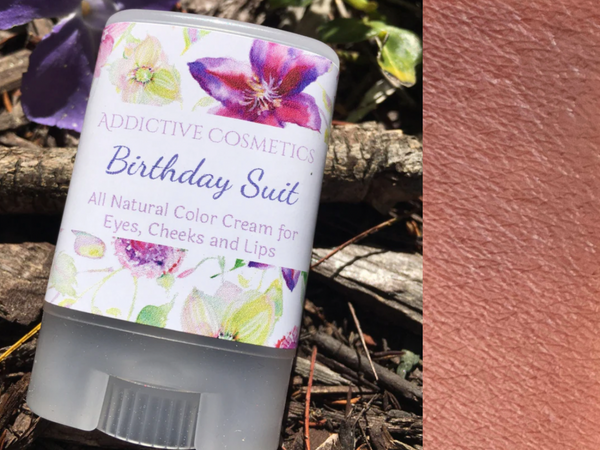 BIRTHDAY SUIT Cream Stick for Eyes, Cheeks and Lips! All Natural and Vegan Friendly.