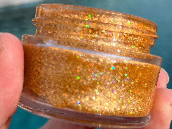 FUNKY TOWN Holographic Gold All Natural Glitter Gel- Aloe based, Vegan Friendly Glitter Makeup Gel for Eyes, Face, Hair and Body!