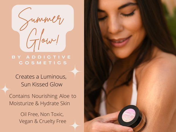 SUMMER GLOW! Face and Body Highlighter and Bronzer- All Natural Organic Aloe Base. Skin Nourishing Shimmer Gel. Oil Free.