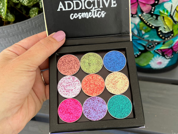 Mega MultiChrome Eyeshadow Palette- 9 Intense, Color Shifting Eyeshadows in a Magnetic Palette- Long Wear, Water Resistant- Vegan and Cruelty Free