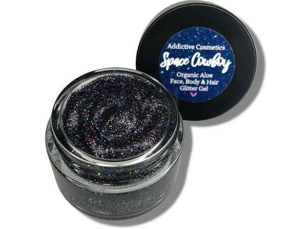 SPACE COWBOY All Natural Glitter Gel- Aloe based, Vegan Friendly Glitter Makeup Gel for Eyes, Face, Hair and Body!