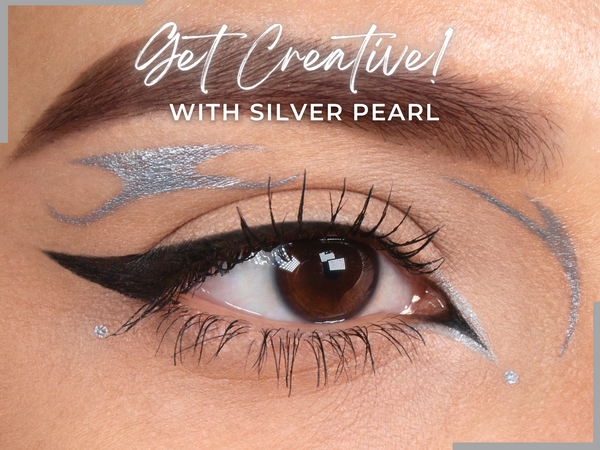 SILVER PEARL Eyeliner with Applicator Brush- Water Activated Eyeliner- Vegan Friendly, Cruelty Free