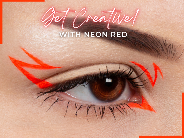 BRIGHT RED Cake Eyeliner with Applicator Brush- Water Activated Eyeliner- Vegan Friendly, Cruelty Free