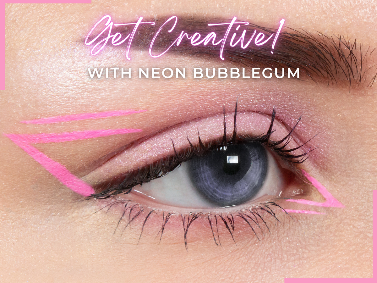 NEON BUBBLEGUM Cake Eyeliner with Applicator Brush- Water Activated Ey -  Addictive Cosmetics