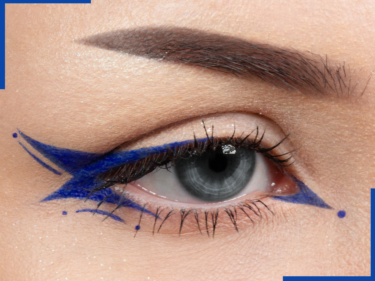 MATTE BLUE Cake Eyeliner with Applicator Brush Water Activated Eyeliner Vegan Friendly Cruelty Free