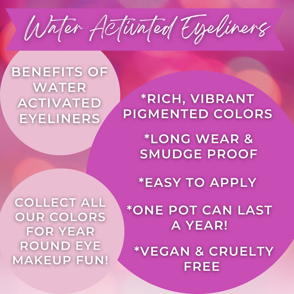 BRIGHT ORANGE Cake Eyeliner with Applicator Brush- Water Activated Eyeliner- Vegan Friendly, Cruelty Free
