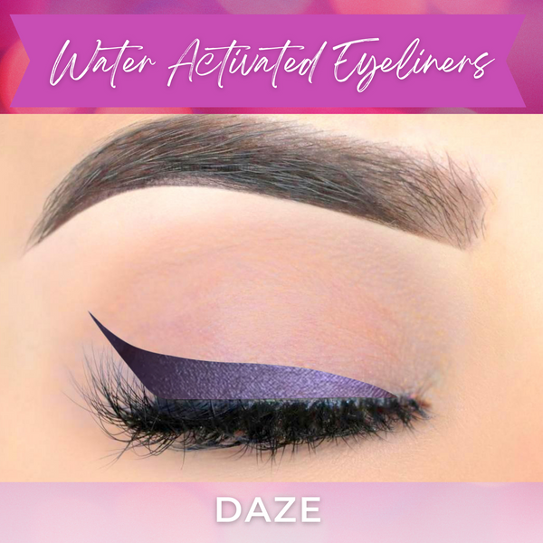 DAZE Cake Eyeliner with Applicator Brush- Water Activated Eyeliner- Vegan Friendly, Cruelty Free