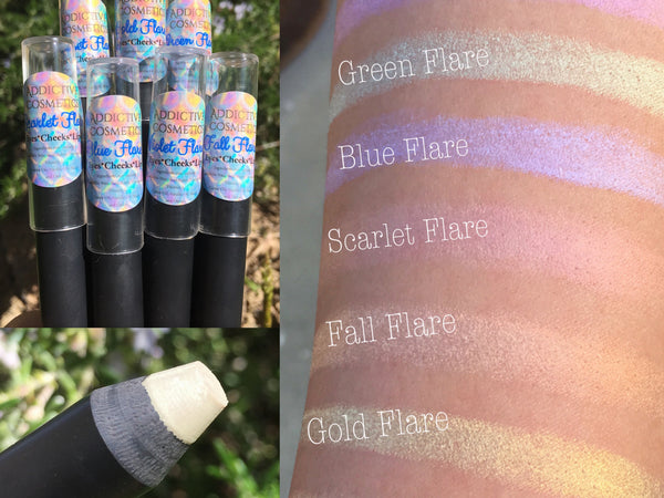 XL Flare Highlighter Stix- All Natural Color Stix - For use on Eyes, Cheeks and Lips