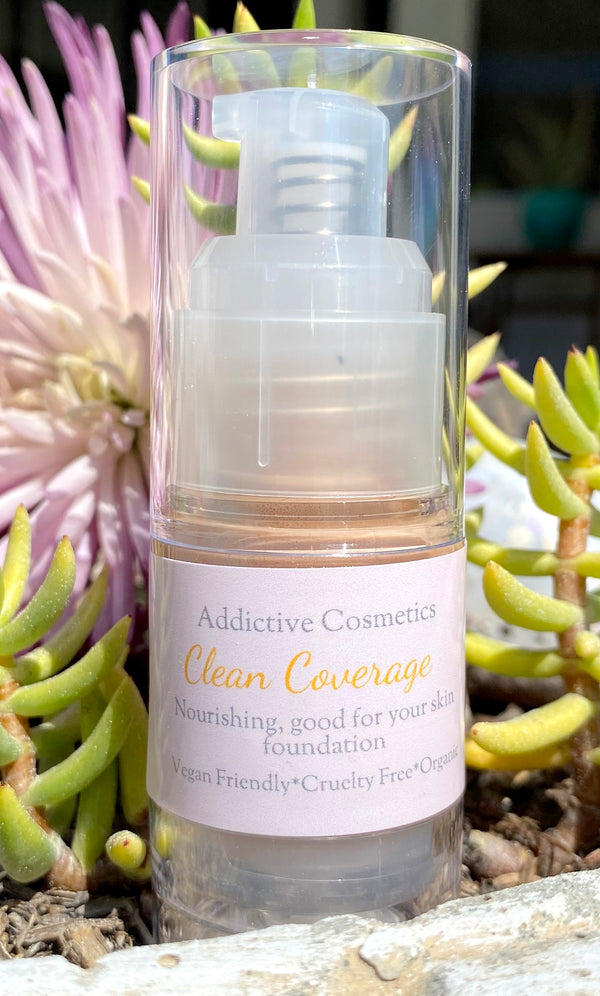 Natural Liquid Foundation- Tans- Clean Coverage- Vegan Friendly, Cruelty Free