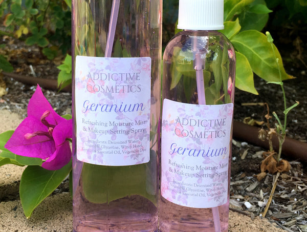 GERANIUM Refreshing Moisture Mist and Makeup Setting Spray. Great for Face, Hair & Body- See the many benefits of Geranium here...