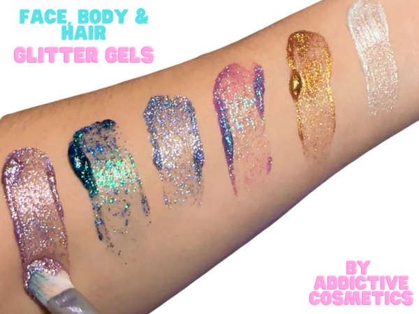 PRINCESS All Natural Glitter Gel- Aloe based, Vegan Friendly Glitter Makeup Gel for Eyes, Face, Hair and Body!