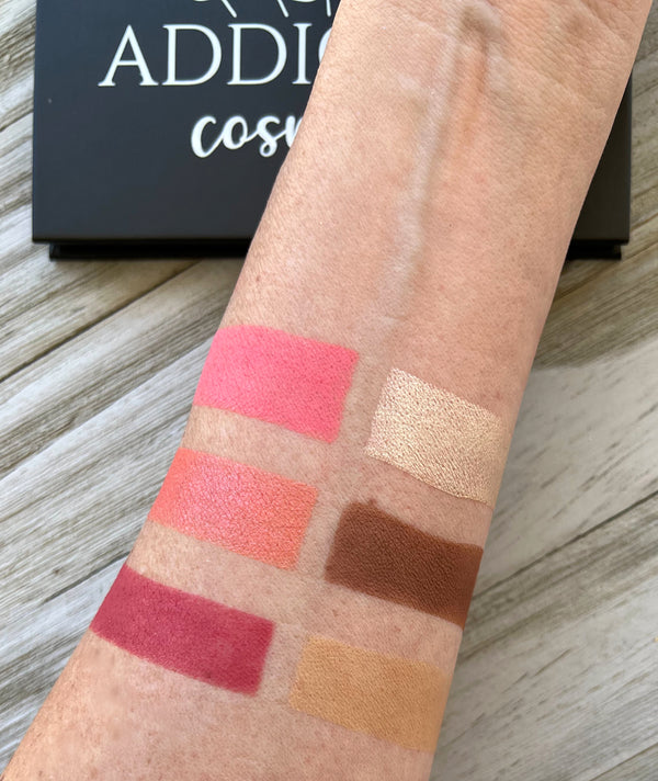 YEAR ROUND Mineral Blush, Contour and Highlight Palette- All Natural, Vegan Friendly Cosmetics