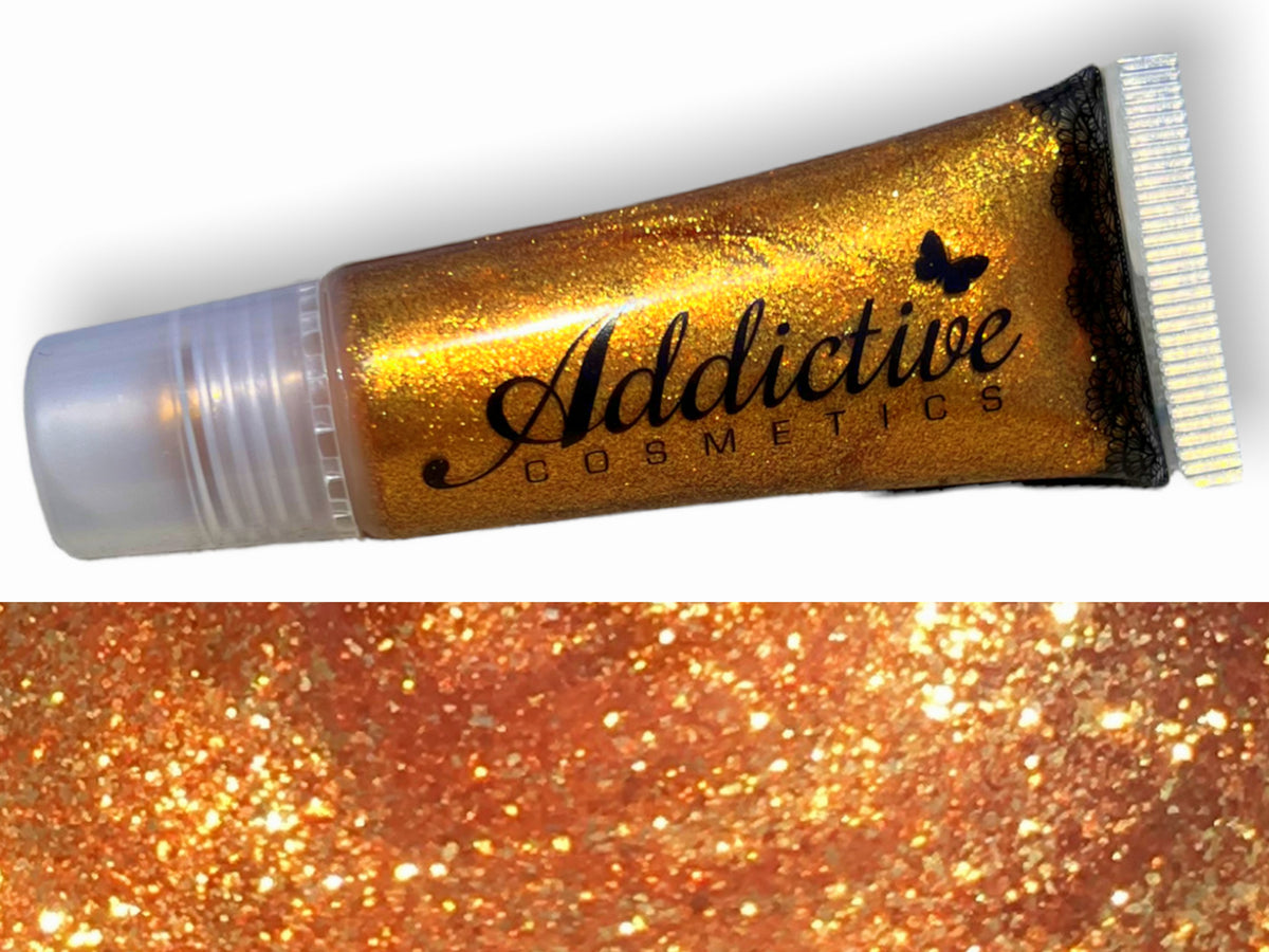 MIDAS TOUCH Gold Glitter Lip Gloss- Thick and Rich. Vegan friendly. -  Addictive Cosmetics
