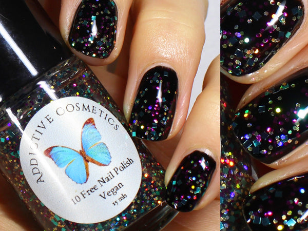 SHOW ME YOUR BEADS 10 Toxin Free Glitter Nail Polish- Vegan Friendly, Cruelty Free