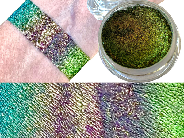 SNAKE EYES Color Shifting Multi Chrome Eyeshadow Pigment- Color Changing Eyeshadow- Vegan Eyeshadow and Eyeliner Makeup