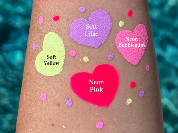 NEON BUBBLEGUM Cake Eyeliner with Applicator Brush- Water Activated Eyeliner- Vegan Friendly, Cruelty Free