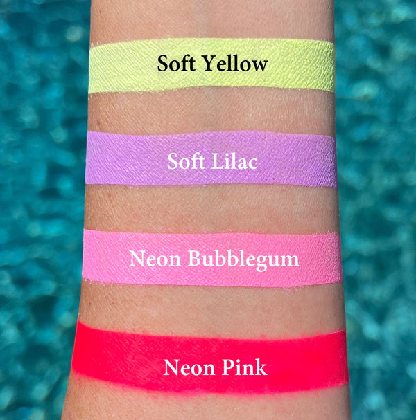 NEON BUBBLEGUM Cake Eyeliner with Applicator Brush- Water Activated Eyeliner- Vegan Friendly, Cruelty Free