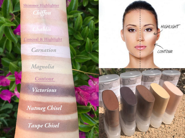 Contour Creams Kit- Use on Eyes, Cheeks and Lips! All Natural and Vegan Friendly.