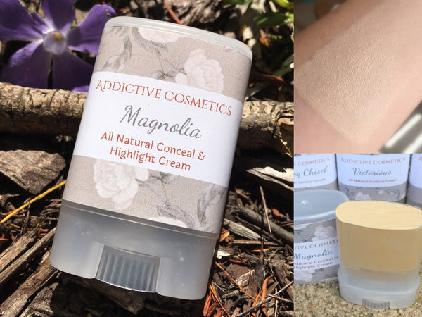 MAGNOLIA Conceal and Highlight Cream- Use on Eyes, Cheeks and Lips! All Natural and Vegan Friendly.