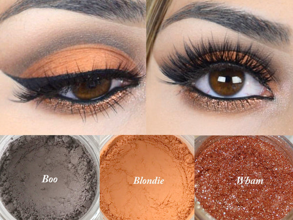 EVENING GLOW Mineral Eyeshadow Trio- Get this look! All Natural, Vegan Eyeshadow and Eyeliner Makeup