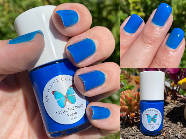 ELECTRIC BLUE 10 Toxin Free Nail Polish- Vegan Friendly, Cruelty Free