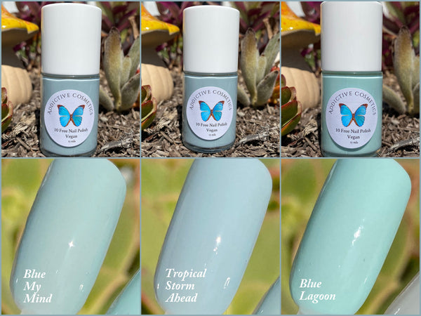 New! BLUE MY MIND- 10 Toxin Free Nail Polish- Vegan Friendly, Cruelty Free