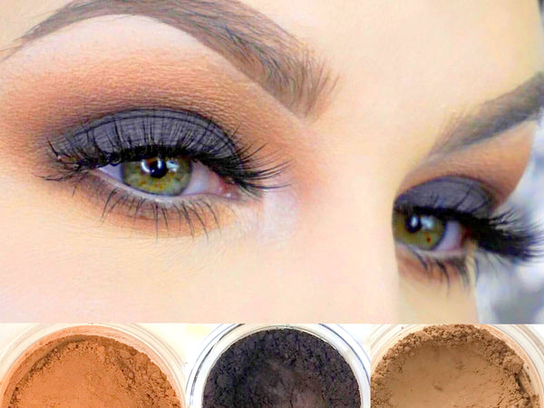 CAPTIVATING Eyeshadow Trio-  Get This Look! All Natural, Vegan Eyeshadow and Eyeliner Makeup. Cruelty Free Cosmetics.