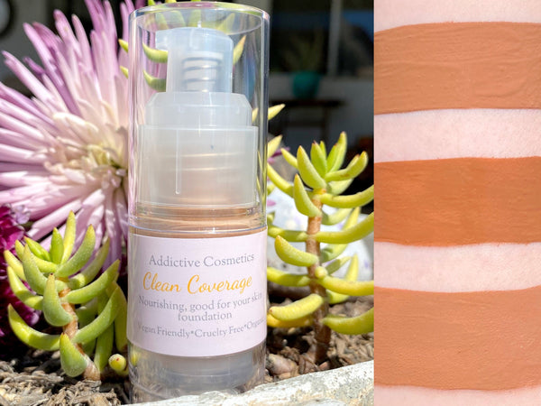 Natural Liquid Foundation- Darks- Clean Coverage- Vegan Friendly, Cruelty Free